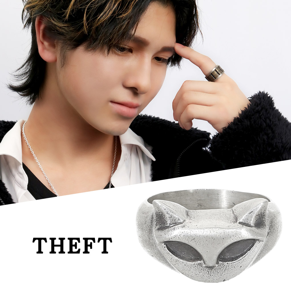 THEFT セフト 古代猫 リング 指輪 9〜19号 シルバー TIME タイム Cat Ring 猫 ネコ エジプト ビンテージ ヴィンテージ アンティーク調 シルバーリング