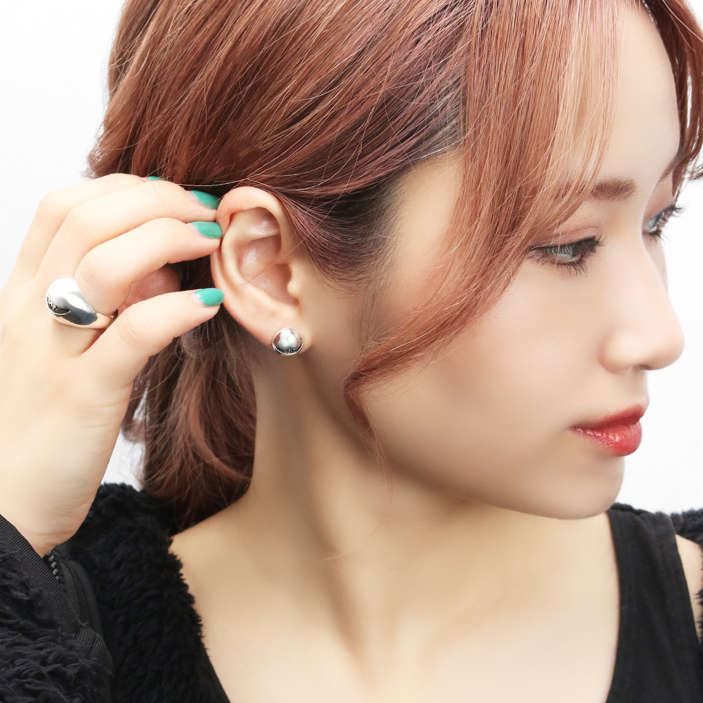 smile_mammy チェシャ猫 スマイルボール S ピアス 1P 片耳用 シルバー