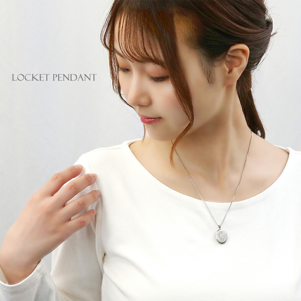 天使の羽根 ダイヤモンド ロケット ネックレス ペンダント 刻印