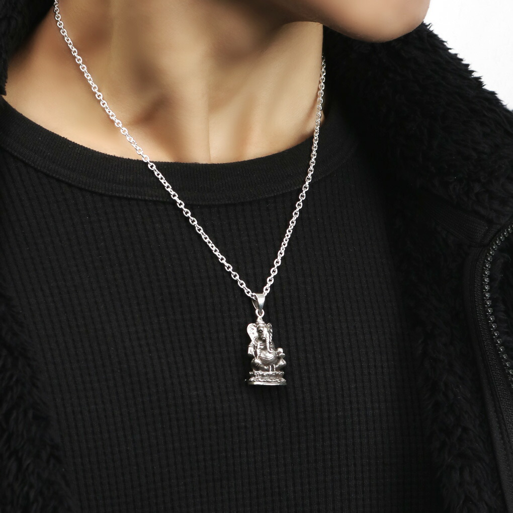 ガネーシャ 像 ネックレス ペンダント ペンダントトップ ペンダントチャーム シルバー 925 ゾウ 象 仏像 夢を叶える