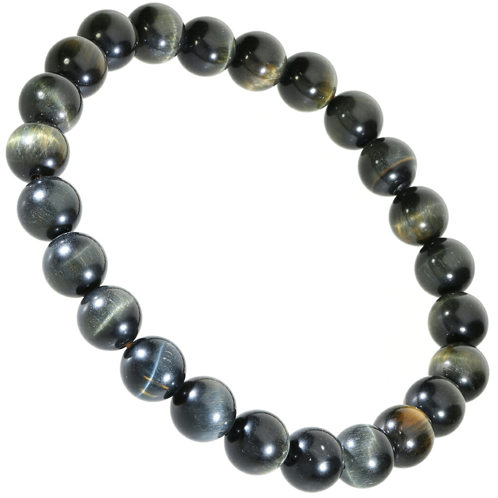 ブルー イエロー タイガーアイ ブレスレット 8mm 17.5〜18.5cm M〜LL