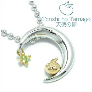 天使の卵 8月 誕生石 ペリドット ムーン シルバーネックレス SILVER 
