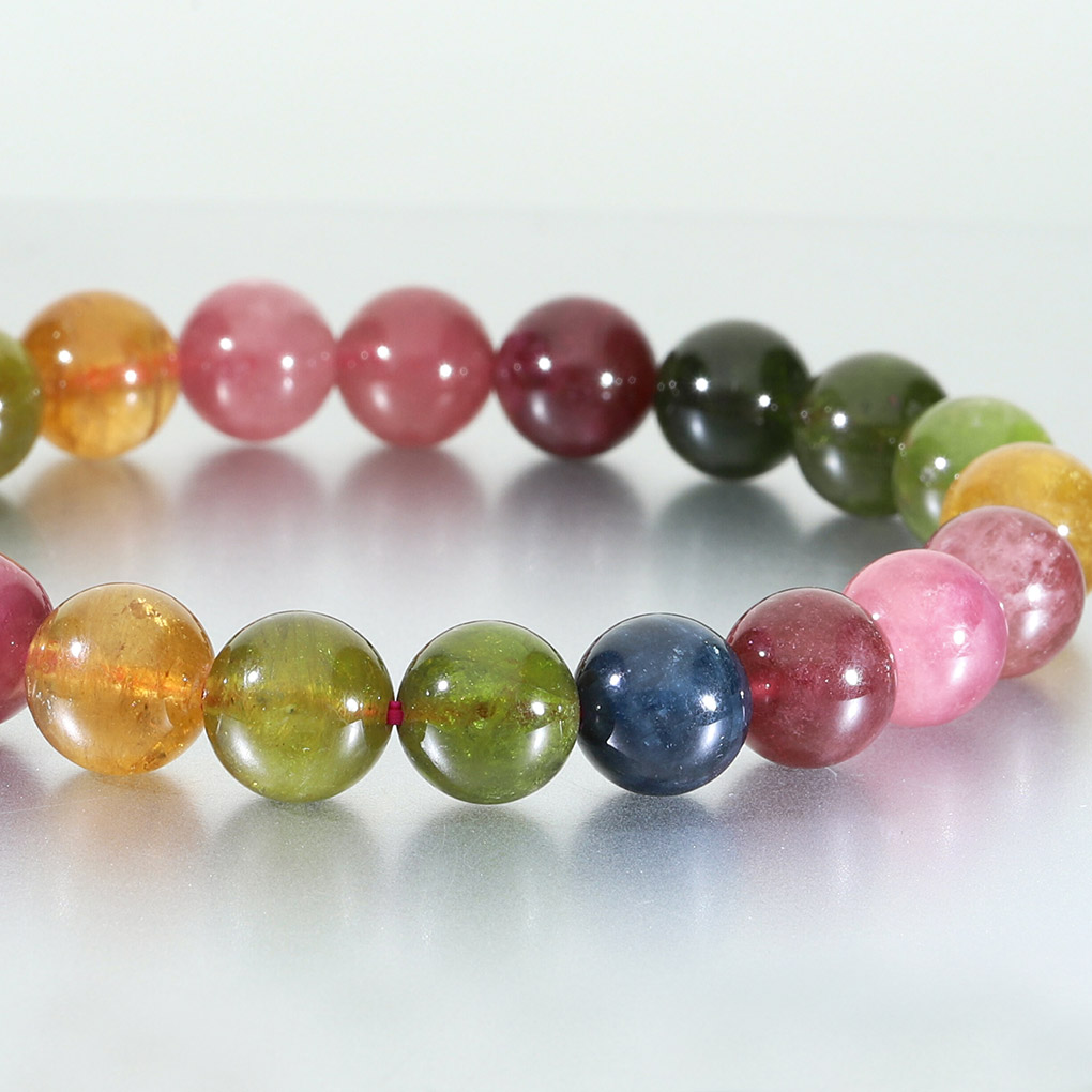 高品質 トルマリン ブレスレット 9mm 17.5cm メンズ M レディース L