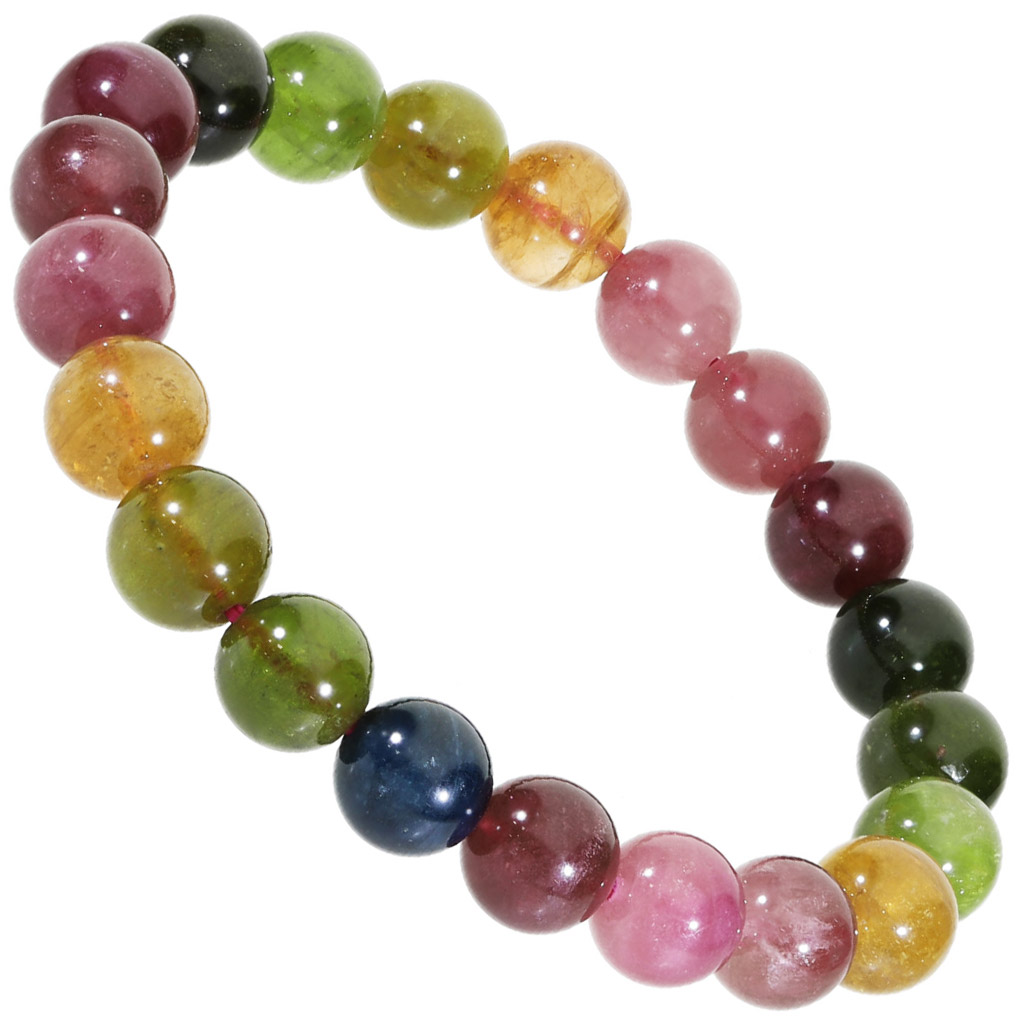 高品質 トルマリン ブレスレット 9mm 17.5cm メンズ M レディース L