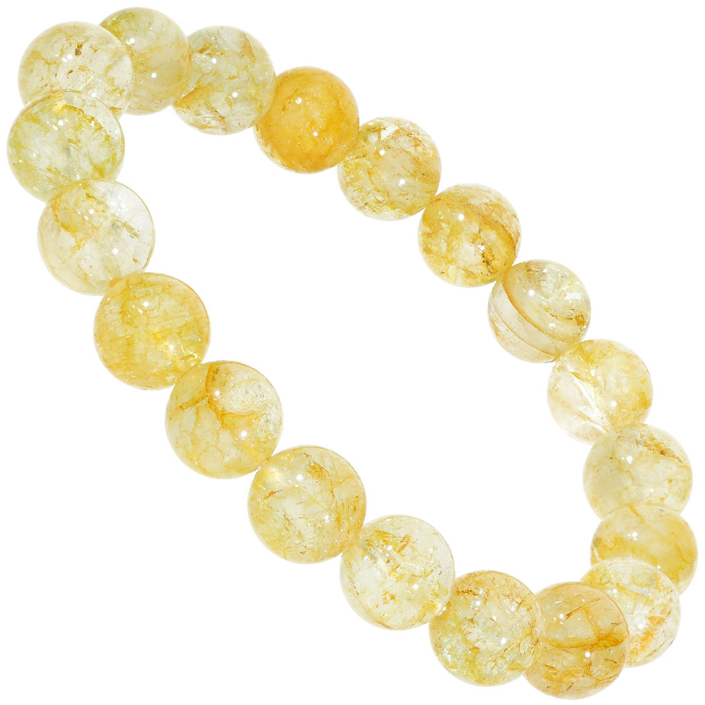 イエロートパーズ ブレスレット 10mm 17.5cm メンズ M レディース L