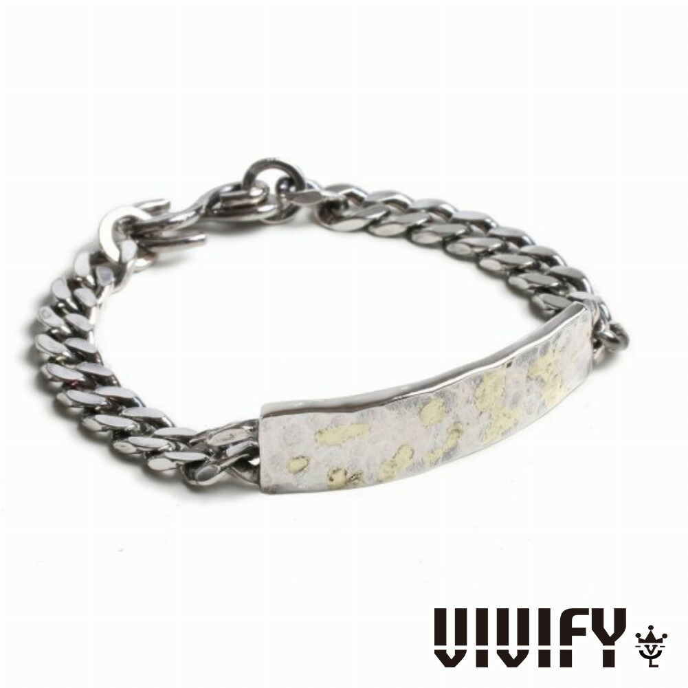 VIVIFY ビビファイ アクセサリー ブレスレット バングル シルバー ゴールド Back Hallmarks ID Bracelet 槌目 w Gold