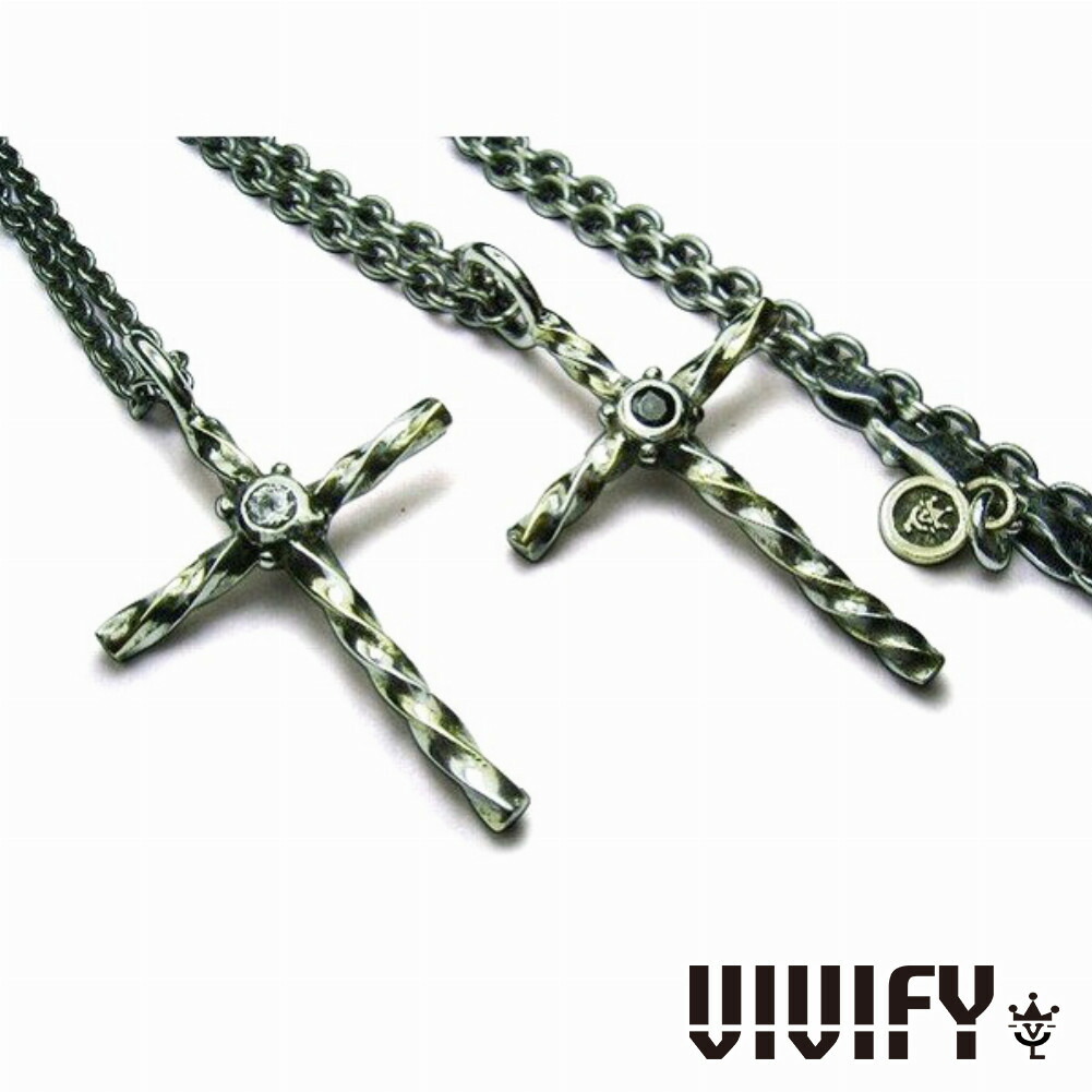 Yahoo! Yahoo!ショッピング(ヤフー ショッピング)VIVIFY ビビファイ ペンダント ネックレス シルバー Silver x Brass Spiral Cross ペンダントトップ チェーンなし メンズアクセサリー