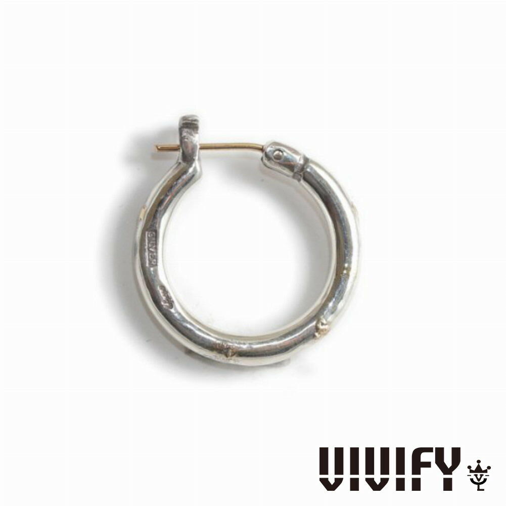 Yahoo! Yahoo!ショッピング(ヤフー ショッピング)VIVIFY ビビファイ アクセサリー フープピアス シルバー K18ゴールドポスト Hoop Pierce 3mm body w Gold L 1P 片耳用