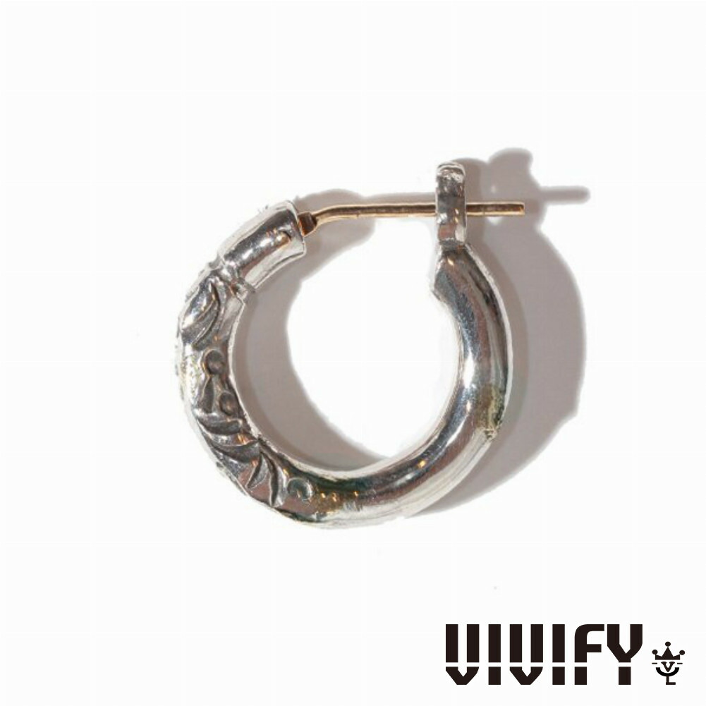 Yahoo! Yahoo!ショッピング(ヤフー ショッピング)VIVIFY ビビファイ アクセサリー フープピアス シルバー K18ゴールドポスト アラベスク Hoop Pierce M 3mm body w Gold 1P 片耳用