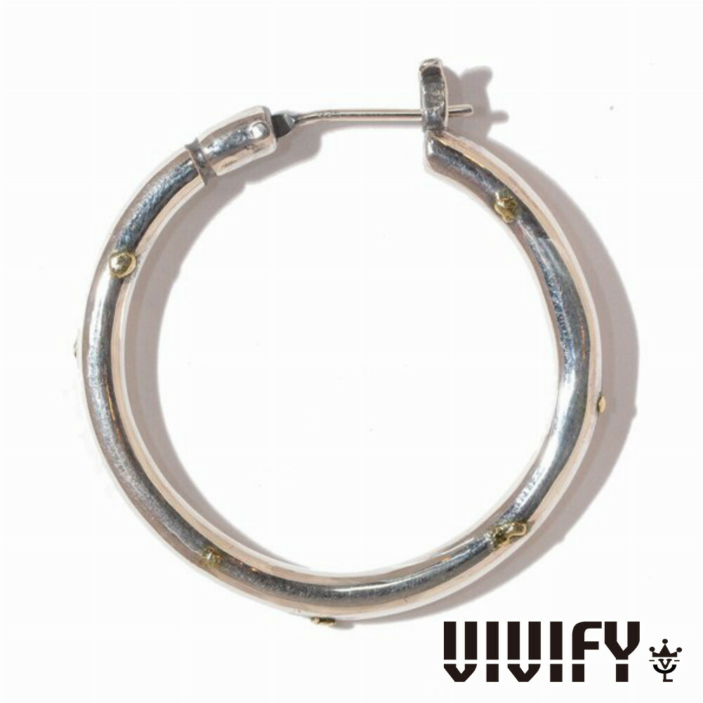 VIVIFY ビビファイ アクセサリー フープピアス シルバー ゴールド Hoop Pierce XL 3mm body w Gold 1P 片耳用