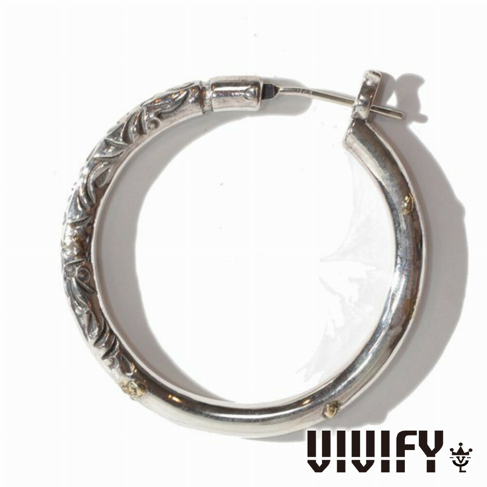 VIVIFY ビビファイ アクセサリー フープピアス シルバー ゴールド アラベスク Hoop Pierce XL 3mm body w Gold 1P 片耳用