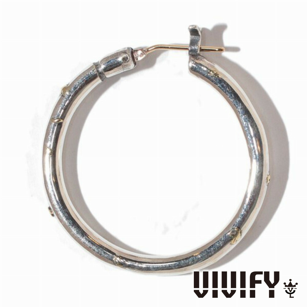 VIVIFY ビビファイ アクセサリー フープピアス シルバー K18ゴールドポスト Hoop Pierce XL 3mm body w Gold 1P 片耳用