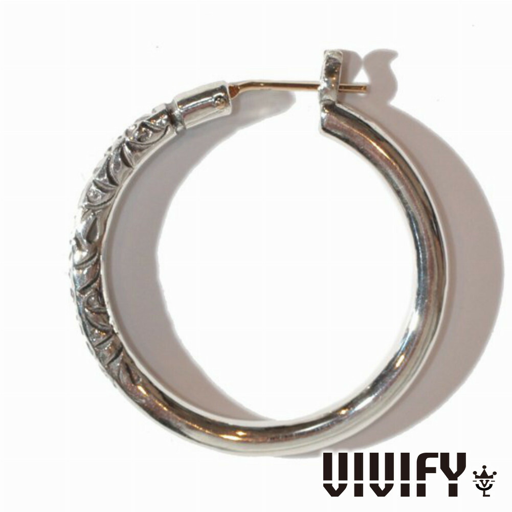 VIVIFY ビビファイ アクセサリー フープピアス シルバー K18ゴールドポスト アラベスク Hoop Pierce XL 3mm body 1P 片耳用