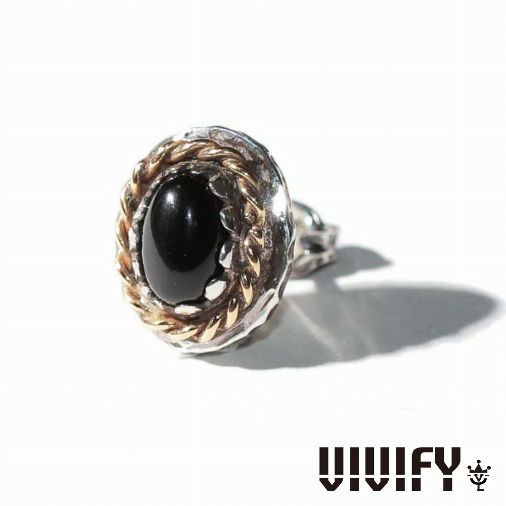 VIVIFY ビビファイ アクセサリー ピアス シルバー ゴールド Old Native Style ストーン セッティング Pierce K18Gold RopeDeco 1P 片耳用