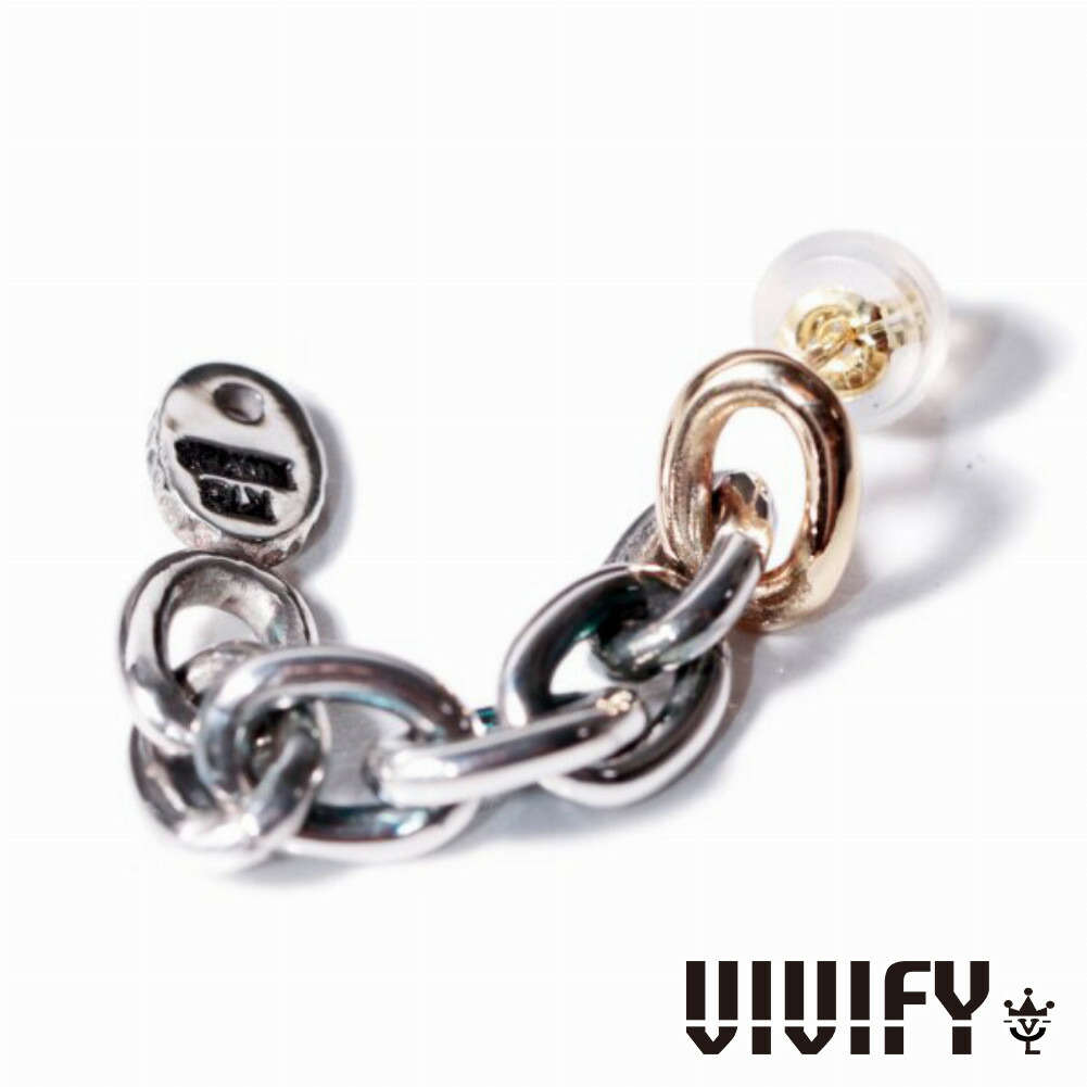 VIVIFY ビビファイ アクセサリー ピアス シルバー ゴールド Old Native Style ストーン セッティング Pierce K18Gold RopeDeco 1P 片耳用 VIVIFY - vivify シルバーピアス 直径13mm 太さ2mmの通販 by aさん