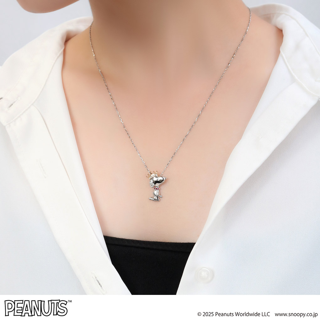 SNOOPY（スヌーピー） クラウン 天然ダイヤモンド プラチナ ネックレス