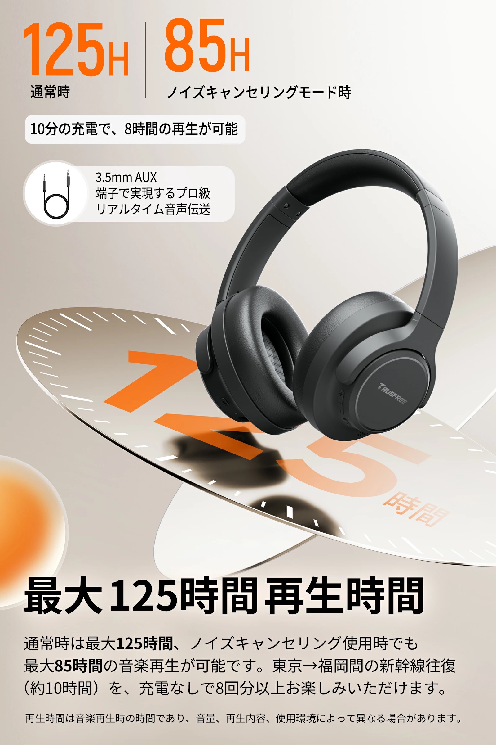 TRUEFREE HF-10 ワイヤレスヘッドホン Bluetooth6.0 ノイズキャンセ