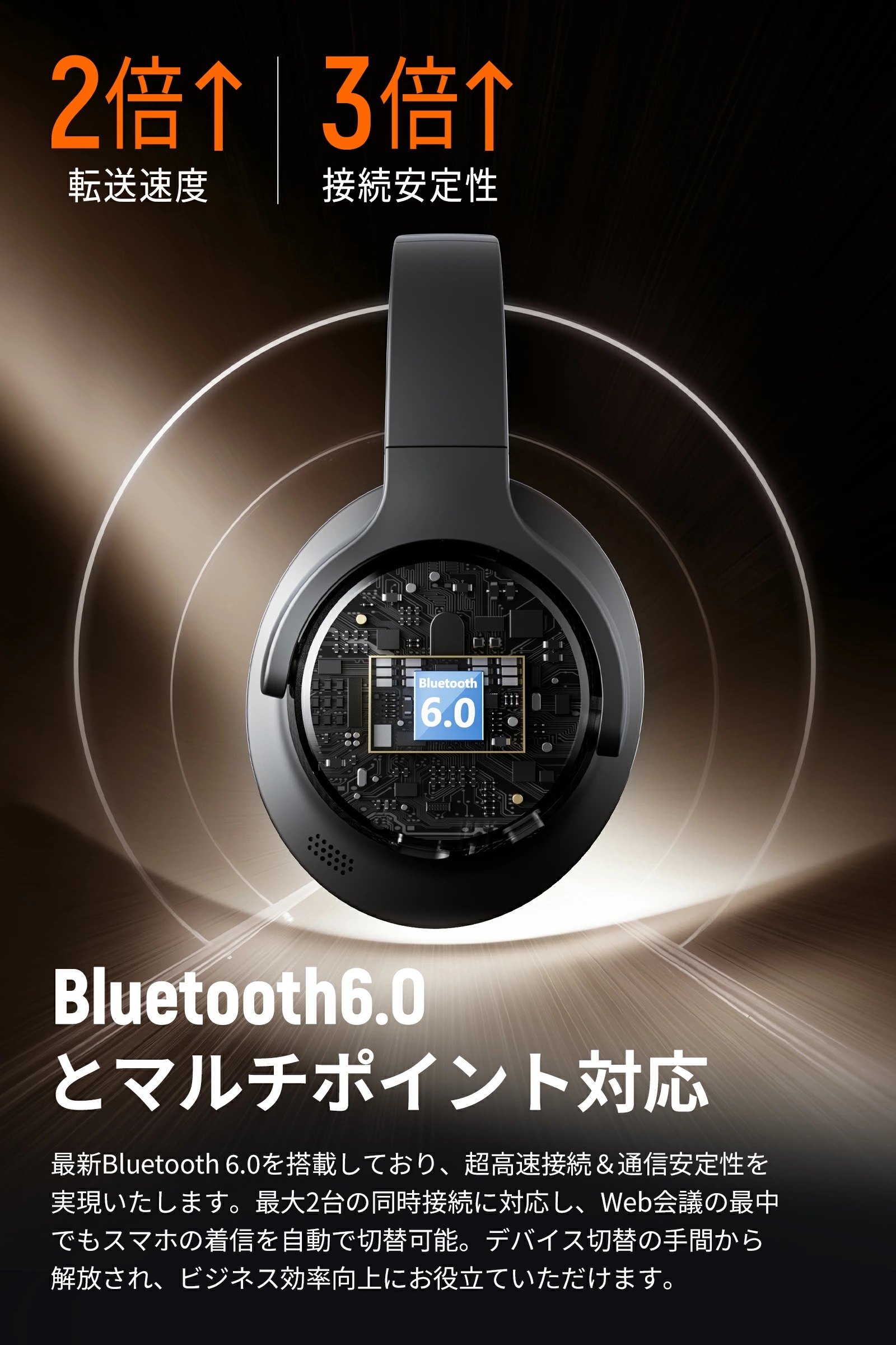 在庫一掃 TRUEFREE HF-10 ワイヤレスヘッドホン Bluetooth6.0 ノイズ