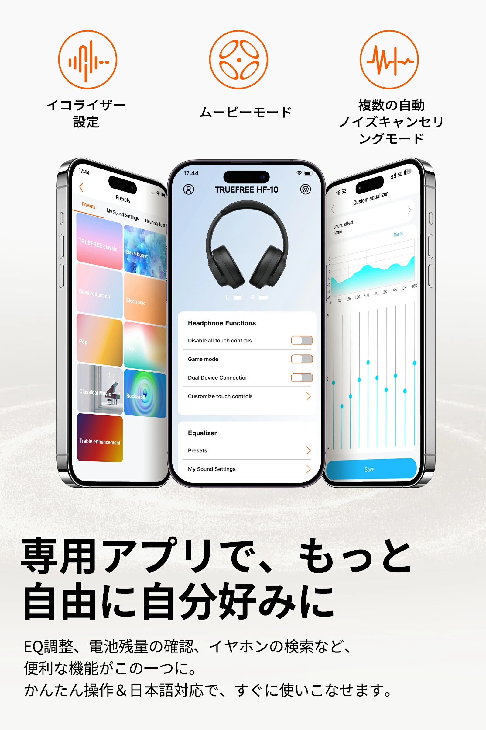 在庫一掃 TRUEFREE HF-10 ワイヤレスヘッドホン Bluetooth6.0 ノイズ