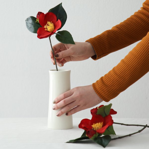 フラワーベース えんとつ細 M 陶器 ホワイト 白 花器 花入 花瓶 フラワースタンド ツールスタンド Sakuzan 作山窯 京都 ぎんやんま Yu U 京うちわ 扇子専門店 ぎんやんま 通販 Yahoo ショッピング