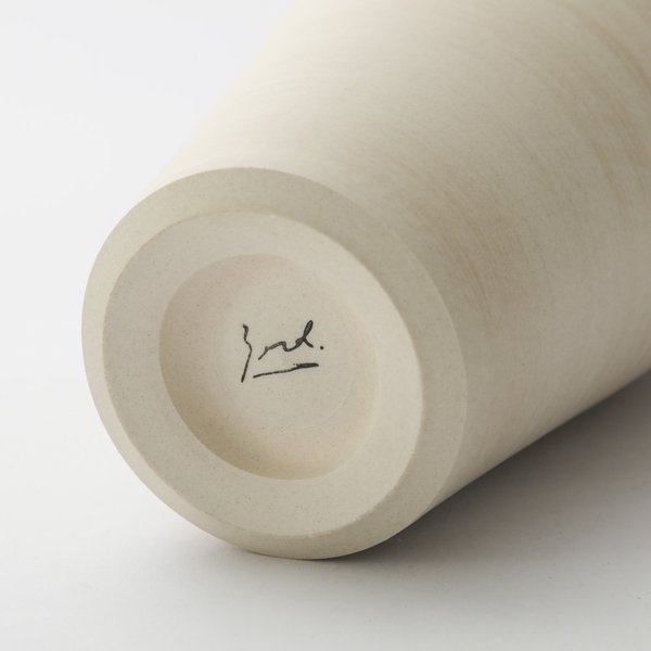 手引きろくろ フラワーベース「大」ホワイト 白 生成り 花器 花