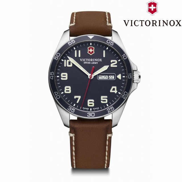 ビクトリノックス VICTORINOX FIELDFORCE フィールドフォース(ブルー) レザーストラップ (ブラウン) 241848 腕時計 メンズ｜ginza-sacomdo