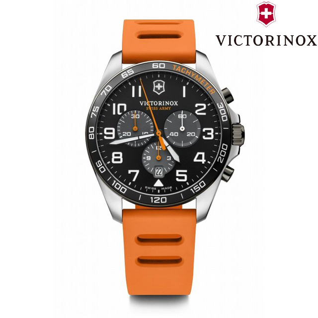 ビクトリノックス VICTORINOX FieldForce Sport Chrono フィールドフォース スポーツクロノ ブラック オレンジ ラバーストラップ 241893 腕時計 メンズ