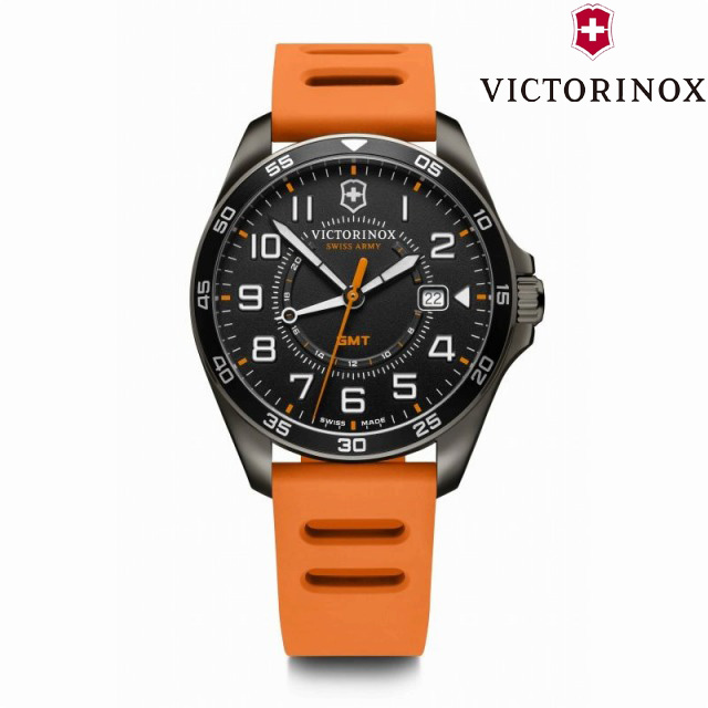 ビクトリノックス VICTORINOX FieldForce Sport フィールドフォース スポーツ GMT(ブラック) ラバーストラップ (オレンジ)241897 腕時計 メンズ