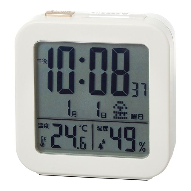 電波目覚まし時計 PLUS DECO Radio Control Alarm Clock IAC-5667-IV IAC-5667-PK IAC-5667-NV クレファー｜ginza-sacomdo｜03