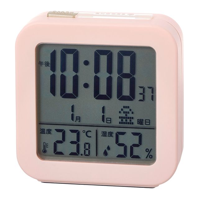 電波目覚まし時計 PLUS DECO Radio Control Alarm Clock IAC-5667-IV IAC-5667-PK  IAC-5667-NV クレファー