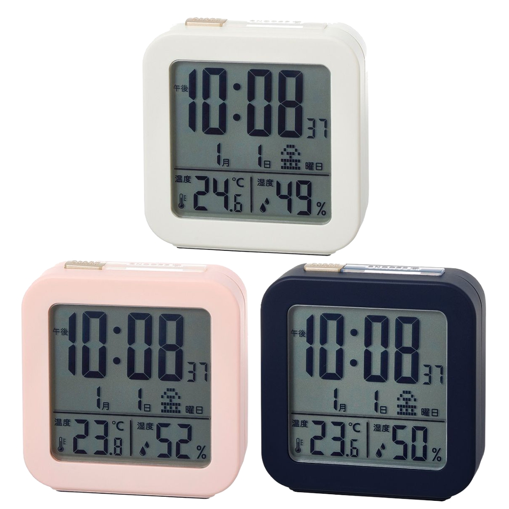 電波目覚まし時計 PLUS DECO Radio Control Alarm Clock IAC-5667-IV IAC-5667-PK IAC-5667-NV クレファー｜ginza-sacomdo｜02