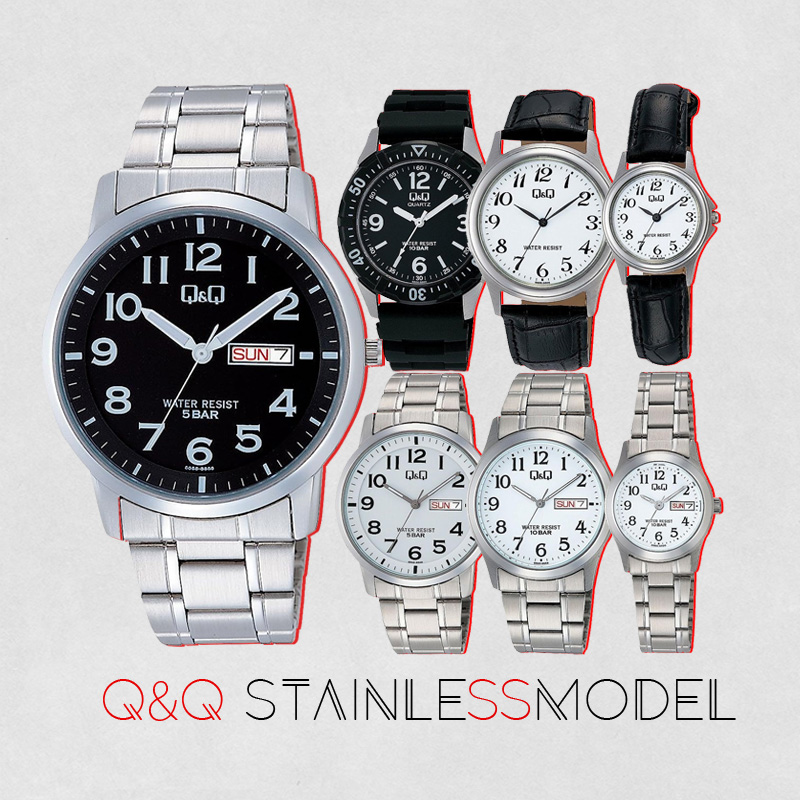 シチズン Q&amp;Q キューアンドキュー 腕時計 ステンレスモデル W376-305 W378-304 W379-304 W472-204 W473-204 W474-204 W474-205