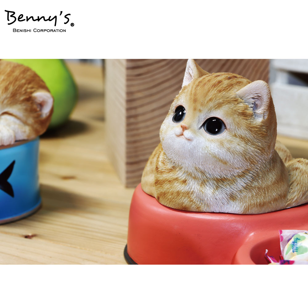 ベニーズ（Benny's） 置物 オブジェ アニマル　べニーズキャット ネコ皿（茶トラ白）｜ginza-sacomdo｜03