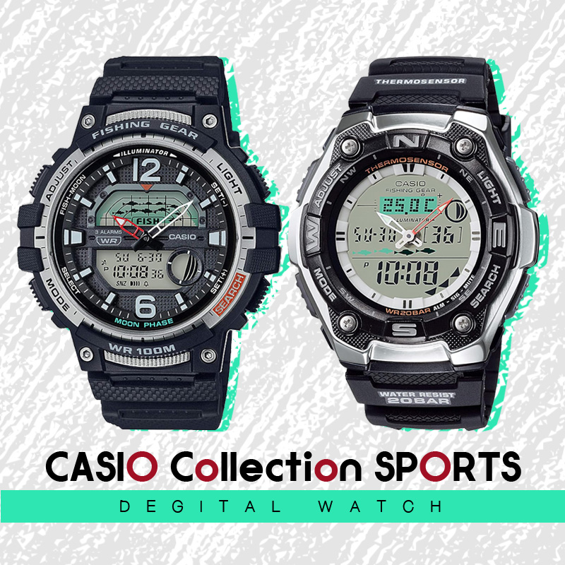 カシオコレクション CASIO Collection SPORTS 腕時計 WSC-1250H-1AJF AQW101J-1AJH フィッシングタイム