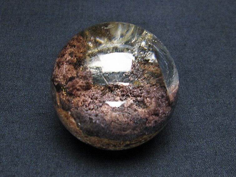 虹入り ガーデンクォーツ（庭園水晶） 丸玉 41mm t100-4482 : 銀座東道