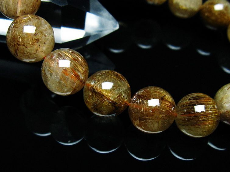ルチルクォーツ（金針ルチル水晶） ブレスレット 12mm t50-9523の説明