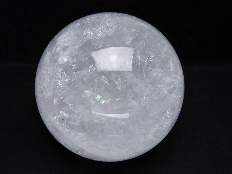 2.4Kg 虹入り ヒマラヤ水晶 丸玉 125mm t718-3454 : 銀座東道 天然石