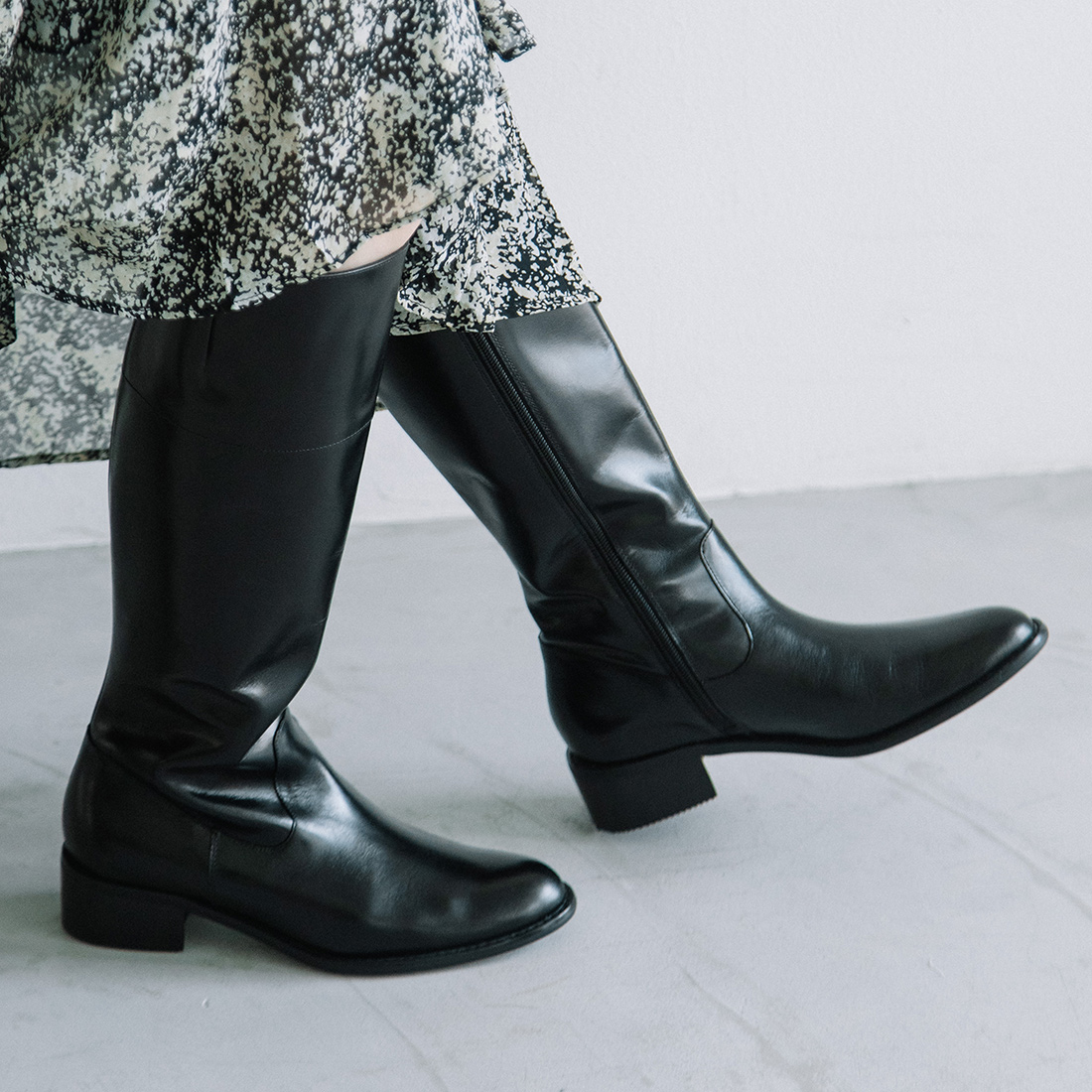 銀座ワシントン ブーツ ロングブーツ シンプル 定番 ヒール 通勤