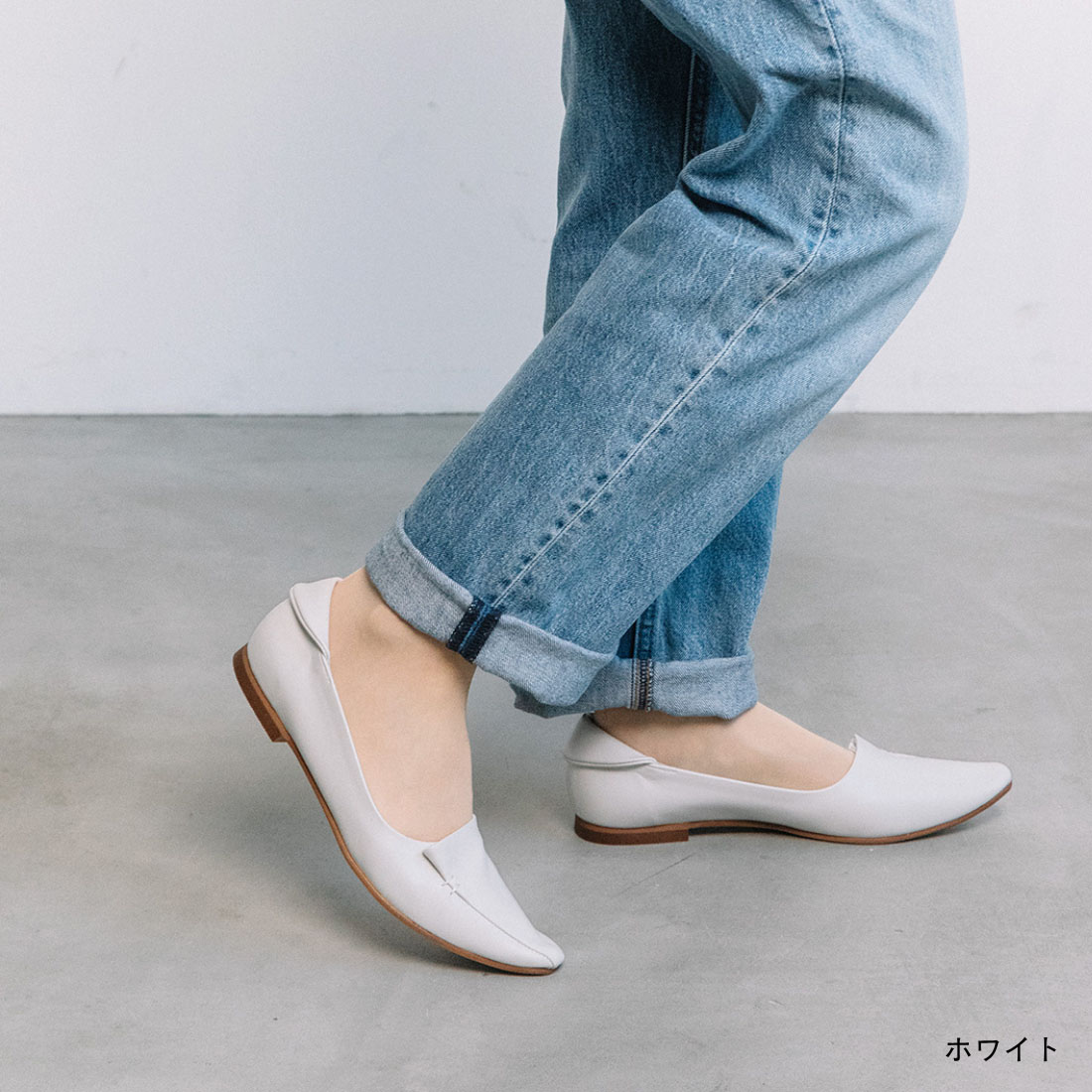 美品☆★銀座ワシントン★シルバー　ローヒール　23.0 フラットシューズ WASH 銀座ワシントン レディース ウォッシュ ローヒール