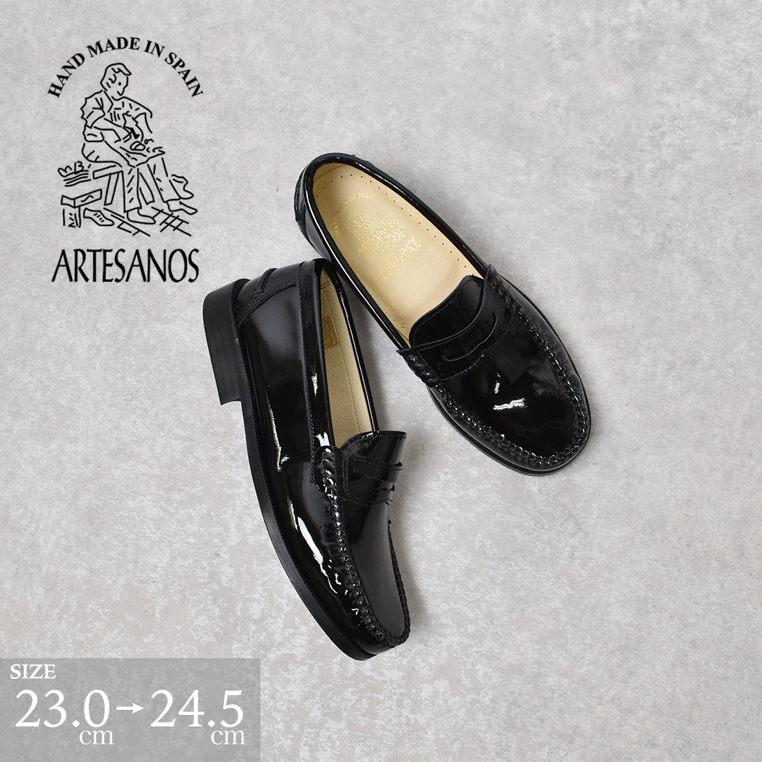 ARTESANOS アルテサノス ローファー コインローファー エナメル ARTESANOS アルテサノス ローファー コインローファー エナメル
