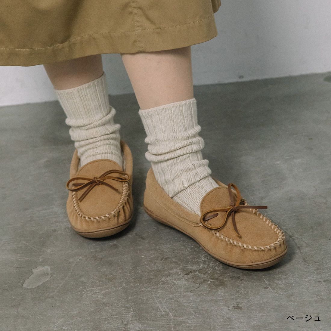 MINNE TONKAミネトンカ モカシン ベージュ Minnetonka（ミネトンカ） モカシンシューズ 7M ベージュ レディース