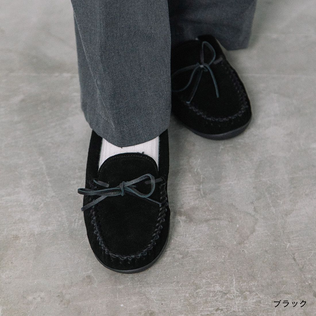 Minnetonka（ミネトンカ） モカシン スエード フラット ボア 暖かい