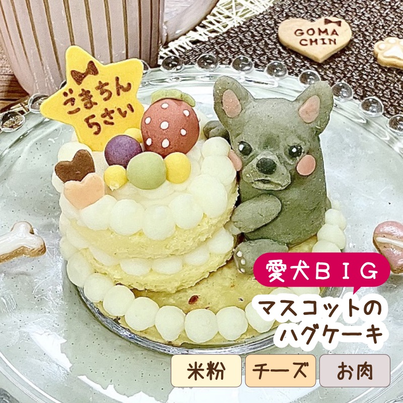 愛犬ＢＩＧマスコットのハグケーキ（犬用 うちの子 オーダーメイド 似顔絵 誕生日） | 