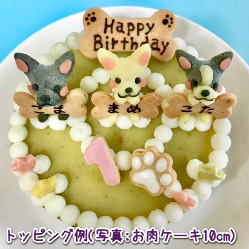 愛犬マスコットのお肉ケーキ（犬用ケーキ オーダーメイド 誕生日 鹿肉 馬肉 無添加）｜gioiawanko｜13