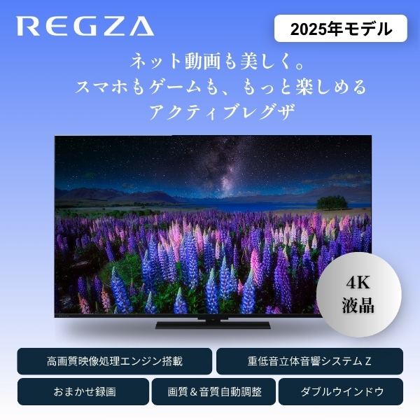 REGZA テレビ TVS 50V型 4Kチューナー内蔵 4K対応 液晶テレビ 4K 倍速