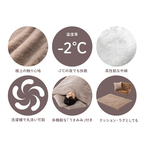 正規品♡ふわふわロゴ上下セット LOGOS（ロゴス） ふわふわ 寝袋 封筒型 丸洗いラビットファータッチ