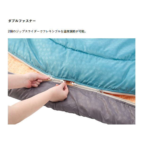シュラフ 寝袋 封筒型 スリーピングバッグ 丸洗い 冬用 -2度 ミニバンぴったり寝袋・-2 BD ロゴス LOGOS 72600241 | LOGOS | 10