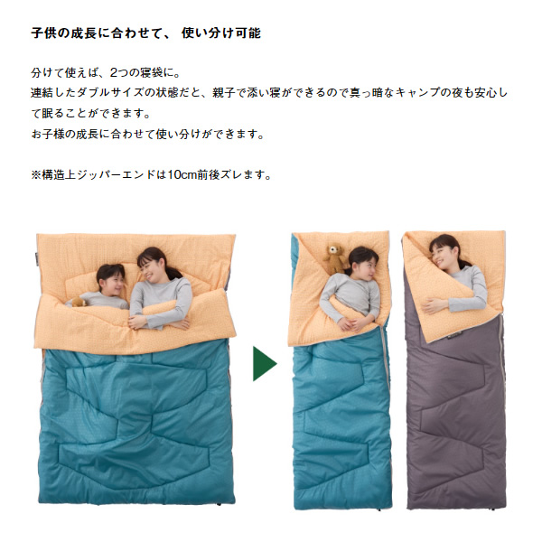 シュラフ 寝袋 封筒型 スリーピングバッグ 丸洗い 冬用 -2度 ミニバンぴったり寝袋・-2 BD ロゴス LOGOS 72600241 | LOGOS | 04