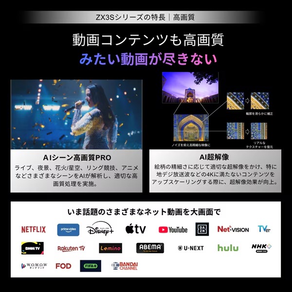 REGZA（レグザ） テレビ【設置込】TVS REGZA 85ZX3S 85V型 4K RGB Mini