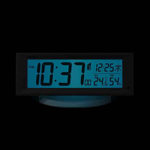 置き時計 目覚まし時計 電波時計 デジタル ライト 温度 湿度 カレンダー 白 リズム RHYTHM｜gion｜02
